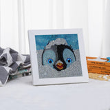 5D Kids Diamond Painting Penguin with Picture Frame