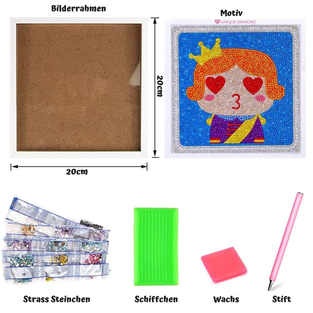 5D Diamond Painting Prince with Picture Frame for Kids