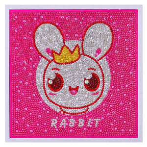 5D Diamond Painting Rabbit with Picture Frame for Kids