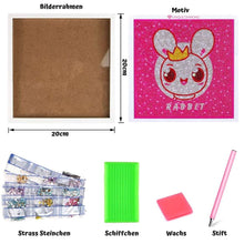 Load image into Gallery viewer, 5D Diamond Painting Rabbit with Picture Frame for Kids