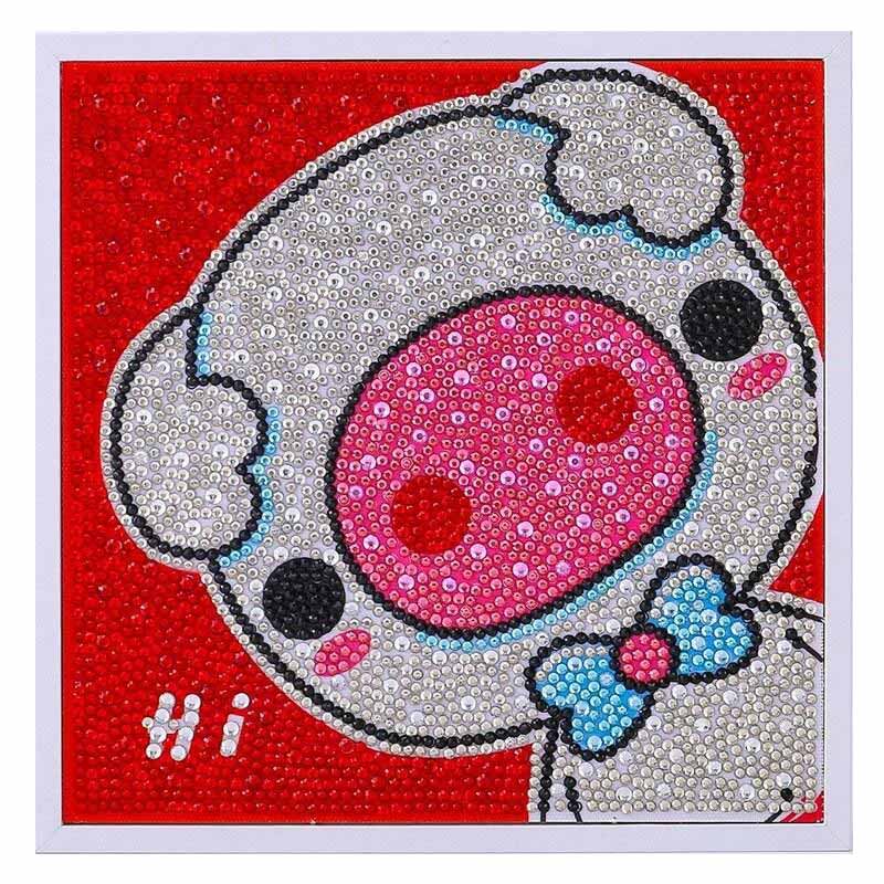5D Kids Diamond Painting Pig with Picture Frame