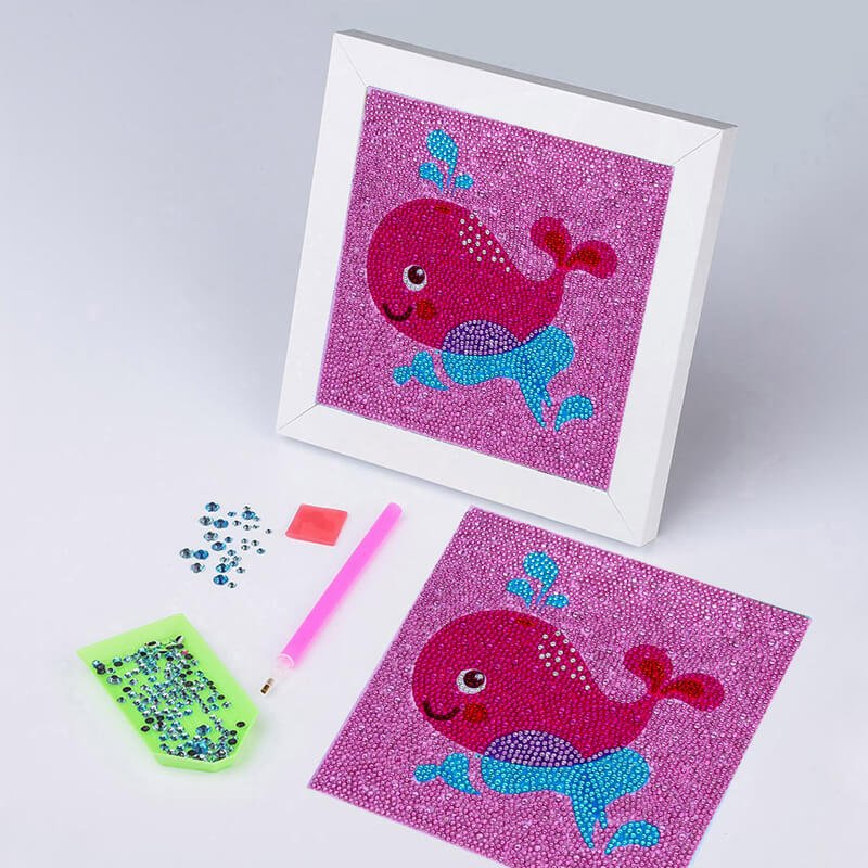 5D Children's Diamond Painting Whale with Picture Frame