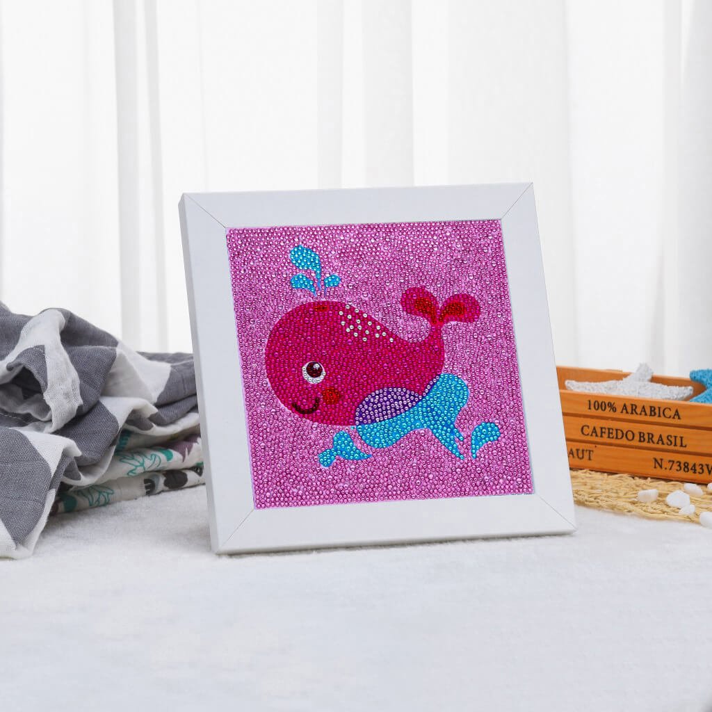 5D Children's Diamond Painting Whale with Picture Frame
