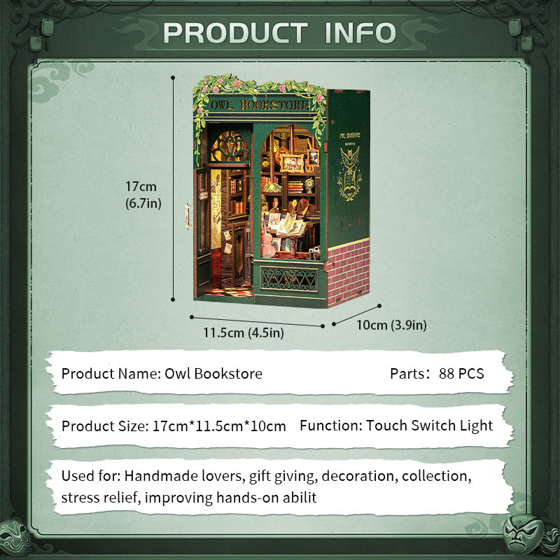 DIY Book Nook kit - Owl Bookstore