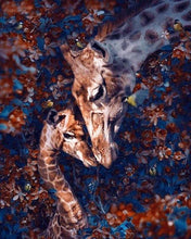 Load image into Gallery viewer, paint by numbers | giraffes and flowers | new arrivals animals giraffes advanced | FiguredArt