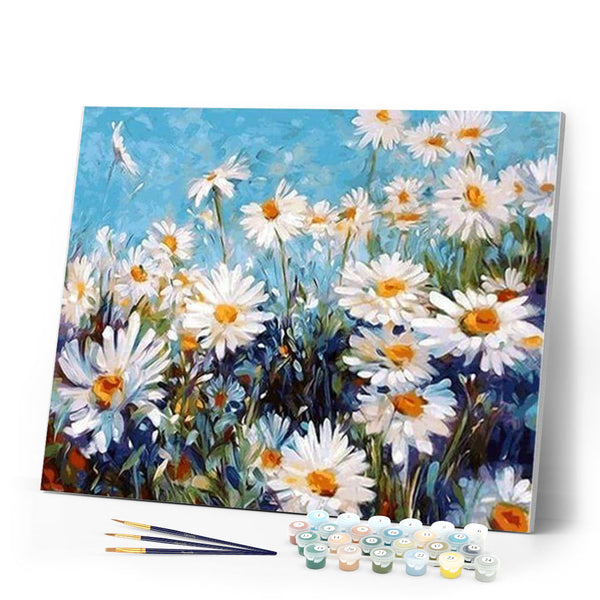 paint by numbers | Field of Daisies on a Sunny Day | flowers intermediate | FiguredArt