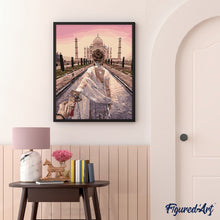 Load image into Gallery viewer, paint by numbers | Romantic Stroll Taj Mahal | intermediate landscapes romance world | FiguredArt