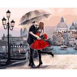 paint by numbers | Romantic Kiss in the rain | cities intermediate romance | FiguredArt