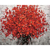 paint by numbers | Abstract Red Flowers | flowers intermediate | FiguredArt