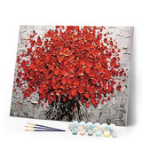 paint by numbers | Abstract Red Flowers | flowers intermediate | FiguredArt