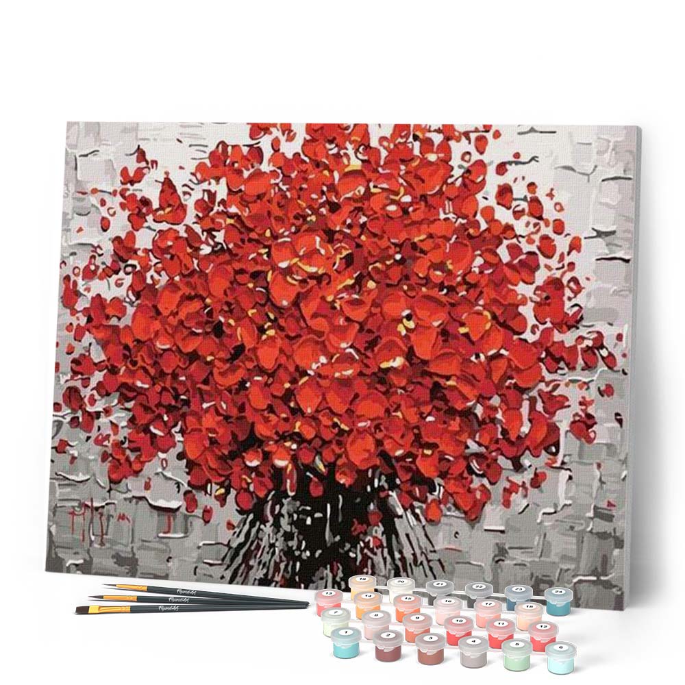 Paint by numbers - Abstract Red Flowers – Figured'Art US