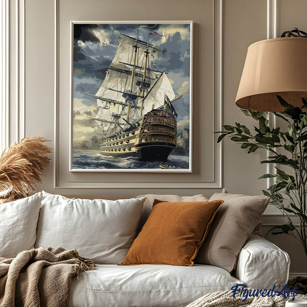 paint by numbers | Ocean Galleon | intermediate ships and boats | FiguredArt