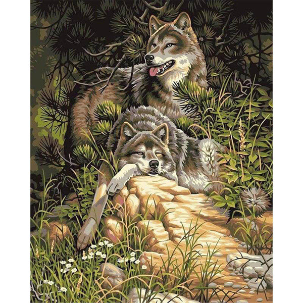 paint by numbers | Wolves | animals intermediate wolves | FiguredArt