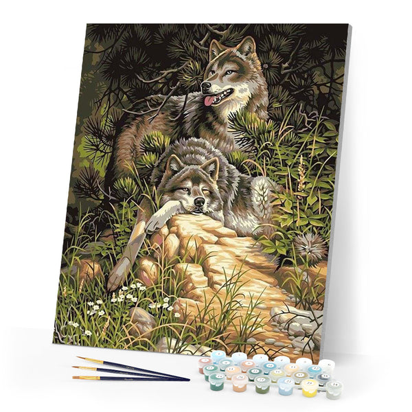 paint by numbers | Wolves | animals intermediate wolves | FiguredArt