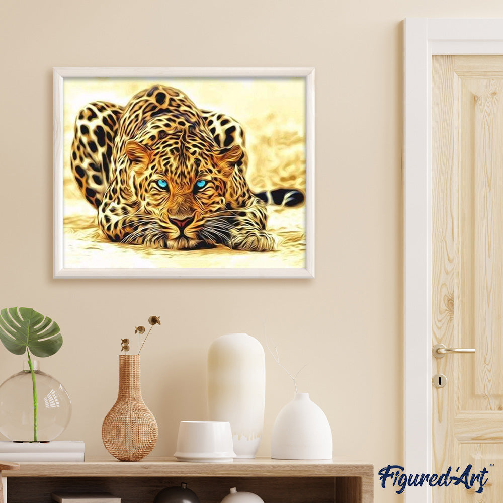 Paint by numbers - Panther with Blue eyes – Figured'Art