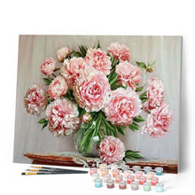 Load image into Gallery viewer, paint by numbers | Bouquet of Pink Flowers on a Table | advanced flowers | FiguredArt