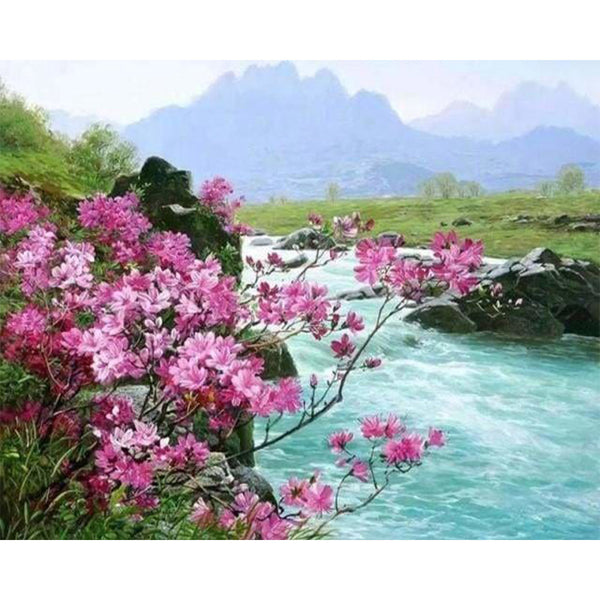 paint by numbers | Wild River | advanced flowers landscapes | FiguredArt