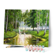 Load image into Gallery viewer, paint by numbers | Herons in the pond | advanced landscapes | FiguredArt