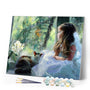 paint by numbers | Girl looking through the window | advanced animals cats romance | FiguredArt