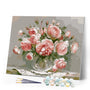 paint by numbers | Bouquet of Pink Flowers on a small Table | flowers intermediate | FiguredArt