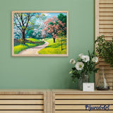 paint by numbers | Walk during Spring season | advanced landscapes | FiguredArt