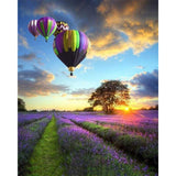 paint by numbers | Hot Air Balloon over the Purple Fields | advanced landscapes | FiguredArt