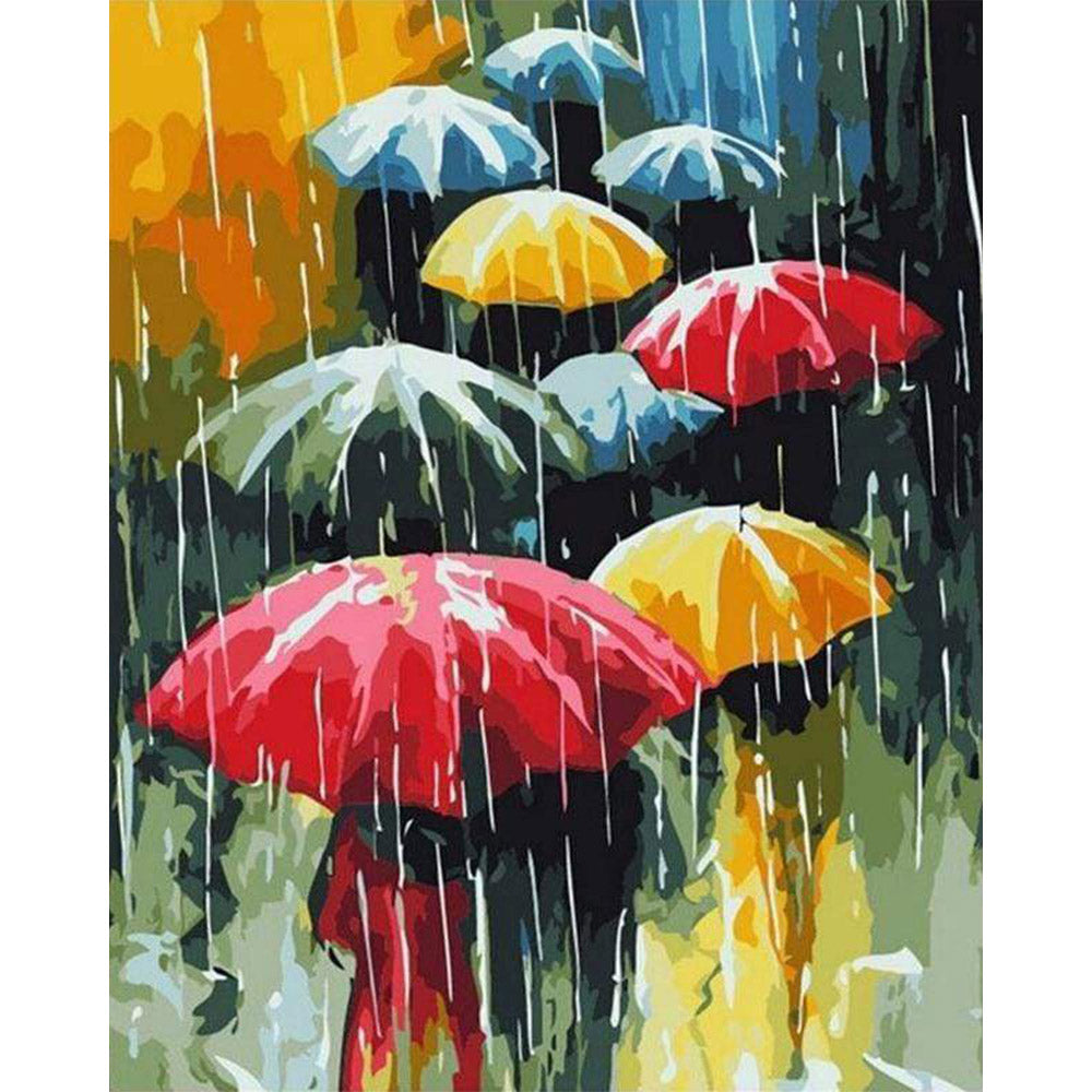 paint by numbers | Farandole of Umbrellas | cities easy | FiguredArt