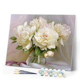 paint by numbers | White Peonies | flowers intermediate | FiguredArt