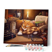 Load image into Gallery viewer, paint by numbers | Lazy cat | animals cats intermediate | FiguredArt