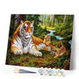 paint by numbers | Tiger family in the Woods | advanced animals tigers | FiguredArt