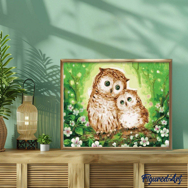 paint by numbers | Family of Owls | animals easy owls | FiguredArt