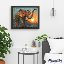Load image into Gallery viewer, paint by numbers | Elephant at Sunrise | animals easy elephants | FiguredArt