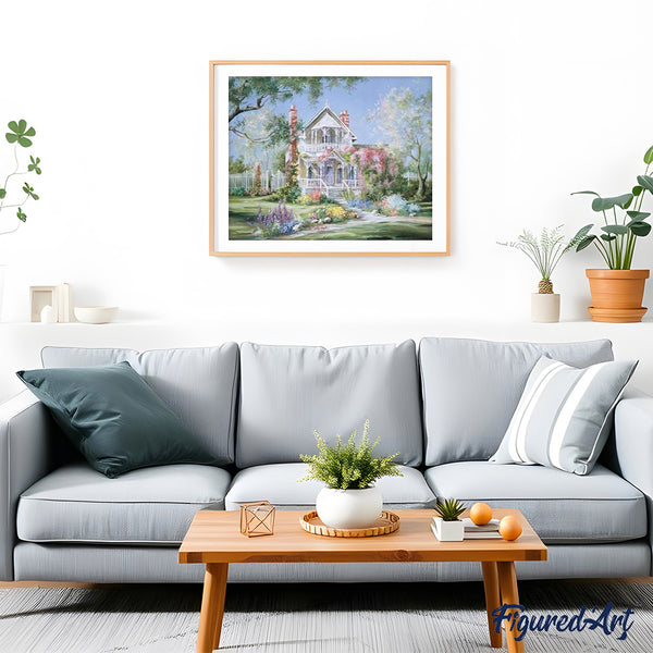 paint by numbers | White house during Spring season | advanced landscapes | FiguredArt