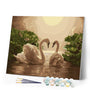 paint by numbers | Swans at Sunset | animals birds easy swans | FiguredArt