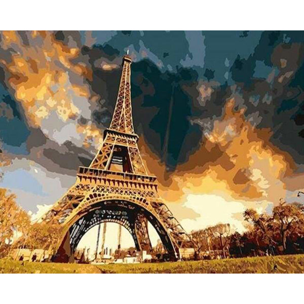 paint by numbers | Eiffel Tower in the Storm | cities intermediate | FiguredArt