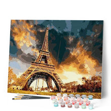 Load image into Gallery viewer, paint by numbers | Eiffel Tower in the Storm | cities intermediate | FiguredArt
