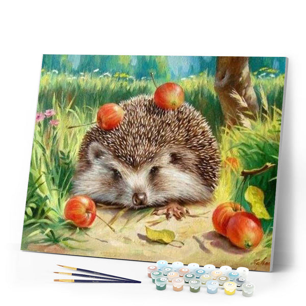 paint by numbers | That Hedgehog really likes Cherries | advanced animals hedgehogs | FiguredArt