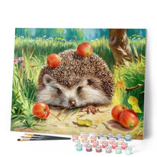 Load image into Gallery viewer, paint by numbers | That Hedgehog really likes Cherries | advanced animals hedgehogs | FiguredArt