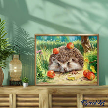 Load image into Gallery viewer, paint by numbers | That Hedgehog really likes Cherries | advanced animals hedgehogs | FiguredArt