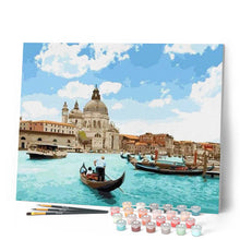 Load image into Gallery viewer, paint by numbers | Sunny Venice | intermediate romance ships and boats | FiguredArt