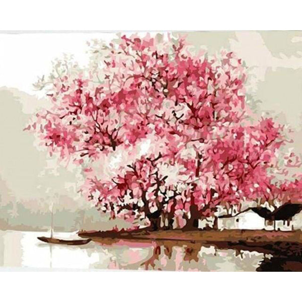paint by numbers | Flowering trees during Spring | intermediate romance trees | FiguredArt