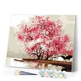 paint by numbers | Flowering trees during Spring | intermediate romance trees | FiguredArt