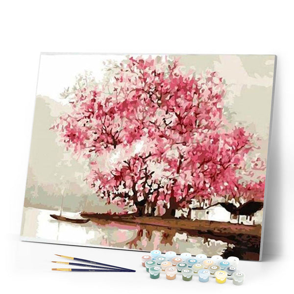 paint by numbers | Flowering trees during Spring | intermediate romance trees | FiguredArt