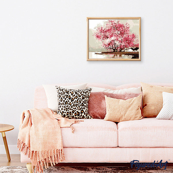 paint by numbers | Flowering trees during Spring | intermediate romance trees | FiguredArt
