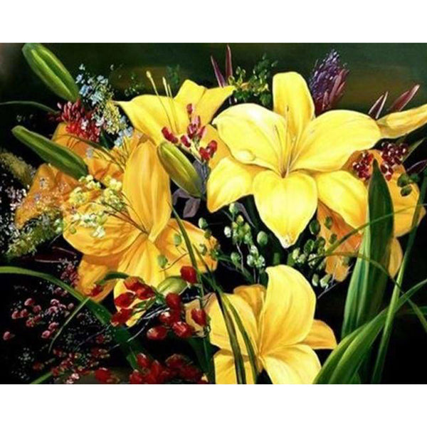 paint by numbers | Yellow Clivia | easy flowers | FiguredArt