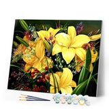 paint by numbers | Yellow Clivia | easy flowers | FiguredArt