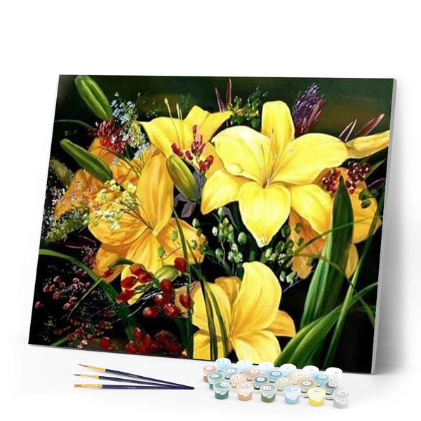 paint by numbers | Yellow Clivia | easy flowers | FiguredArt