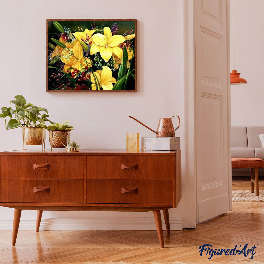 paint by numbers | Yellow Clivia | easy flowers | FiguredArt