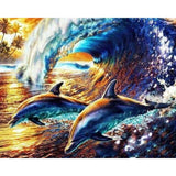 paint by numbers | Dolphins in the Waves | advanced animals dolphins | FiguredArt