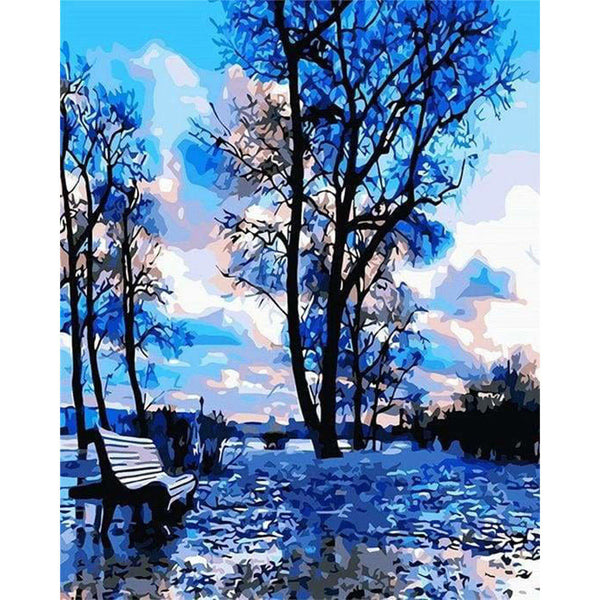 paint by numbers | Reflection Of Tree | easy landscapes trees | FiguredArt